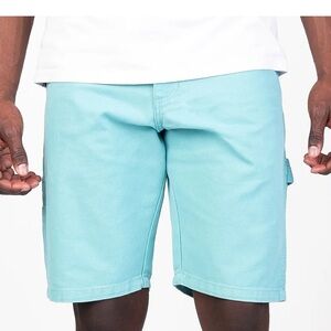 Dickies Teal Duck Canvas Carpenter Shorts Mens 34 Workwear New